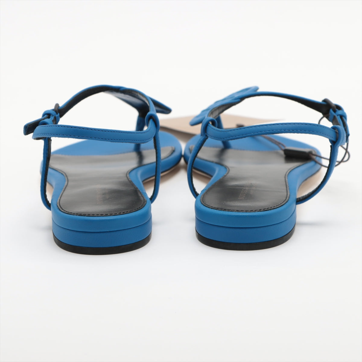 Bottega Veneta Intrecciato Leather Sandal 37 1/2 Blue Infla Pelle S.CUOIO