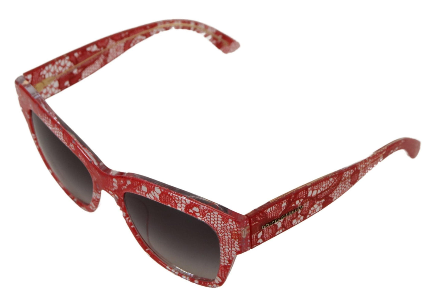 Dolce & Gabbana Red Lace Acetate Rectangle Shades DG4231F Women's Sunglasses
