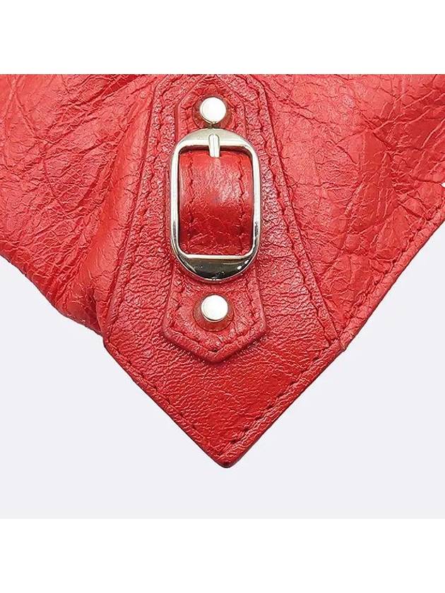 Balenciaga 362967 Red leather classic motor silver zip up decoration clutch bag