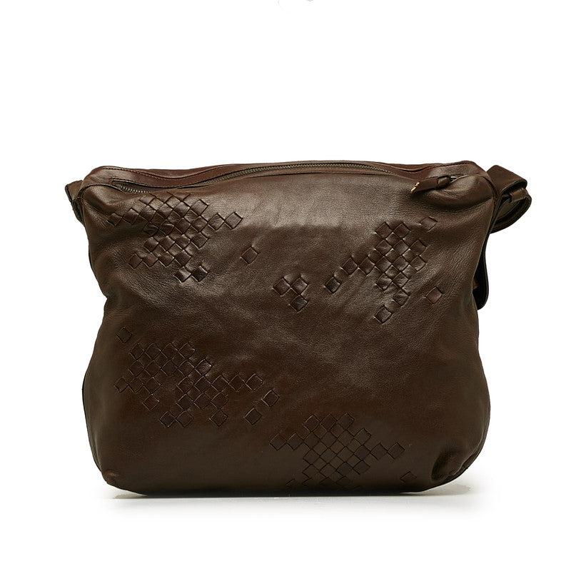 Bottega Veneta Intrecciato Shoulder Bag in Leather Brown Ladies