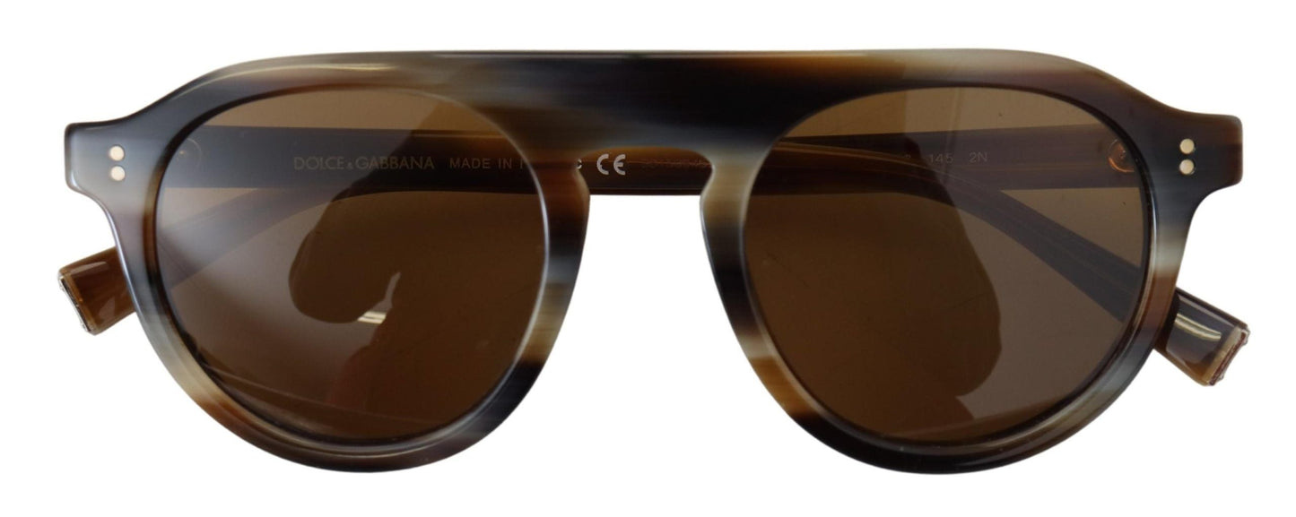 Dolce & Gabbana Brown Tortoise Oval Full Rim Eyewear DG4306 Women's Sunglasses