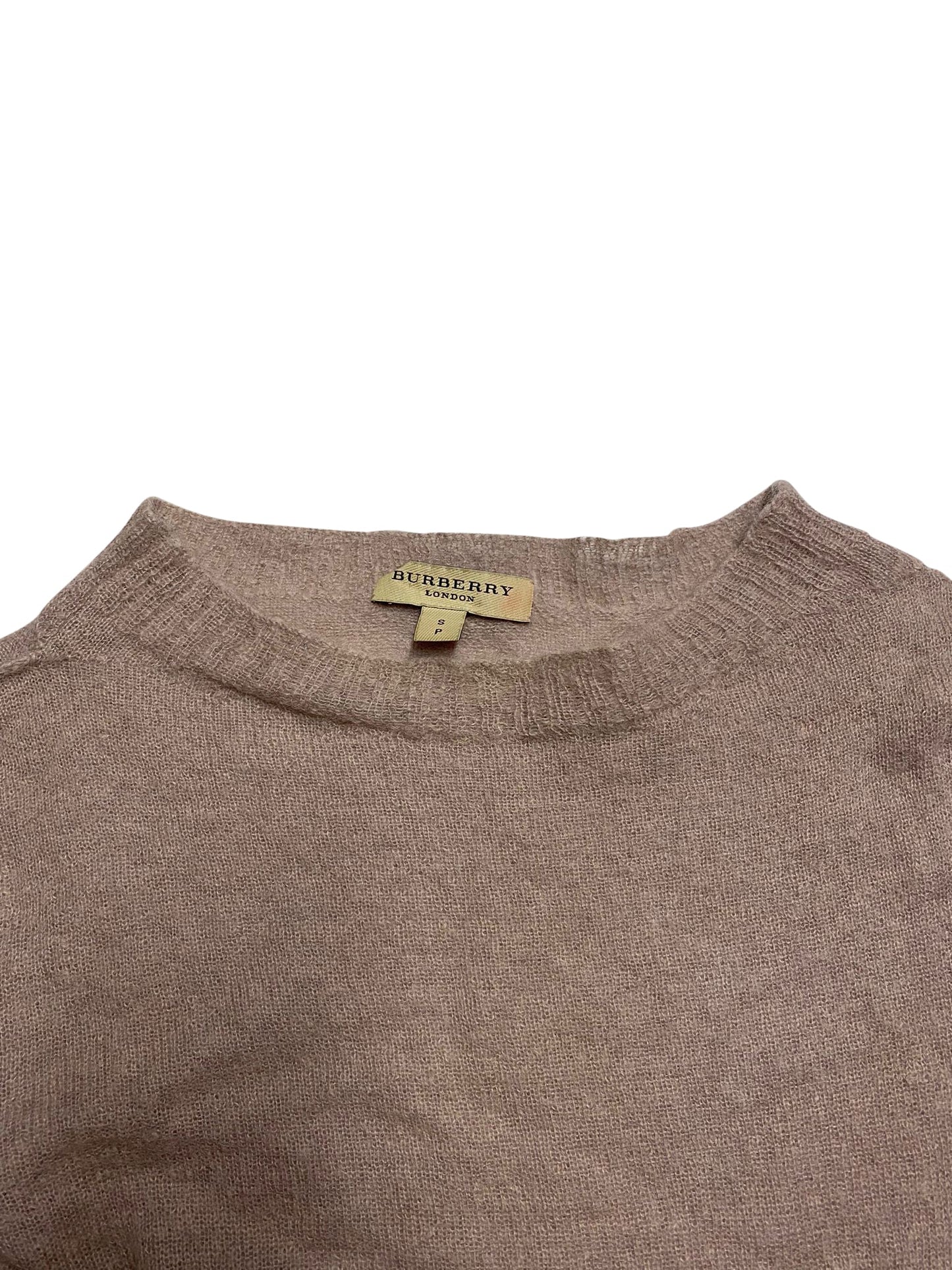 Burberry Crewneck Knit Sweater in Pink Wool