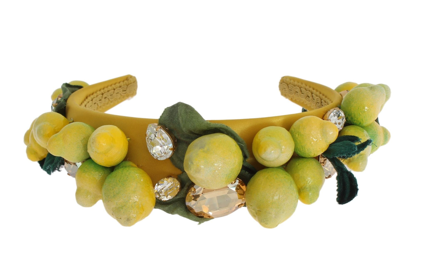 Dolce & Gabbana Yellow Lemons Sicily Crystal Diadem Tiara Women's Headband