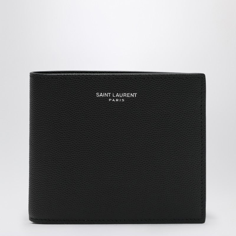 Saint Laurent Black East/West Wallet In Grain De Poudre Leather Men