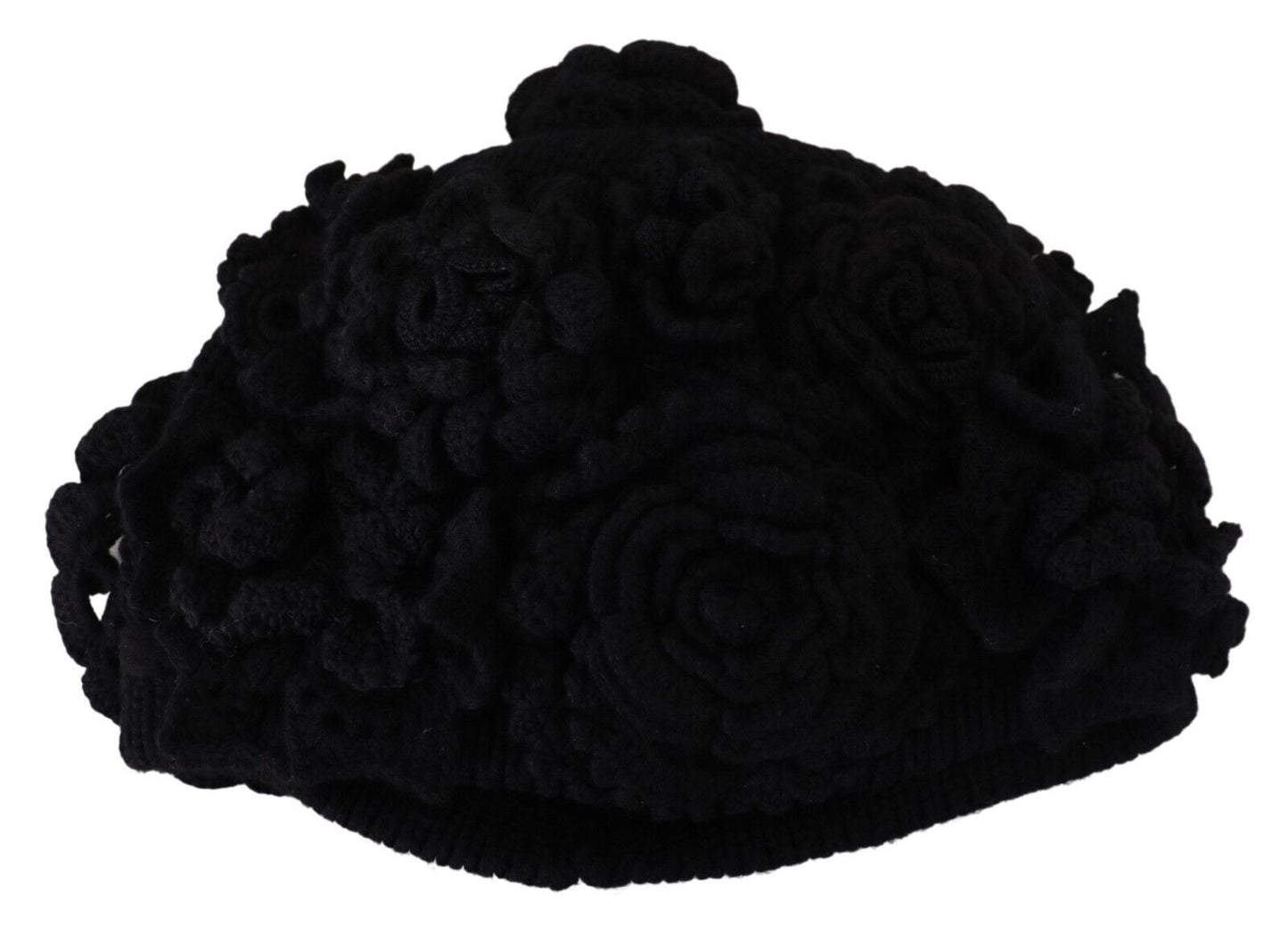 Dolce & Gabbana Black Wool Knit Winter Beanie Women's Hat
