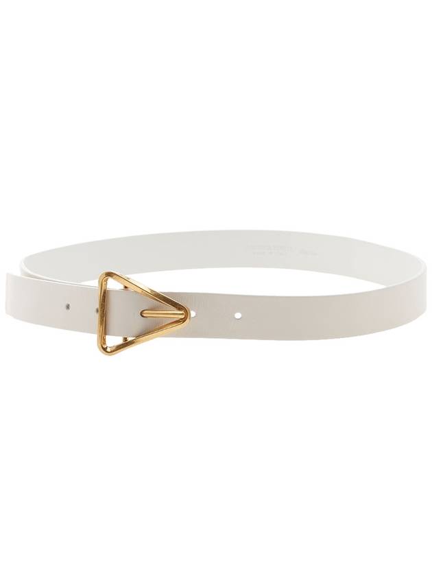 Bottega Veneta Grasp Triangle Buckle Leather Belt White