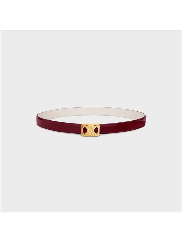 CELINE Frame Triomphe Reversible Medium Belt Light Burgundy White
