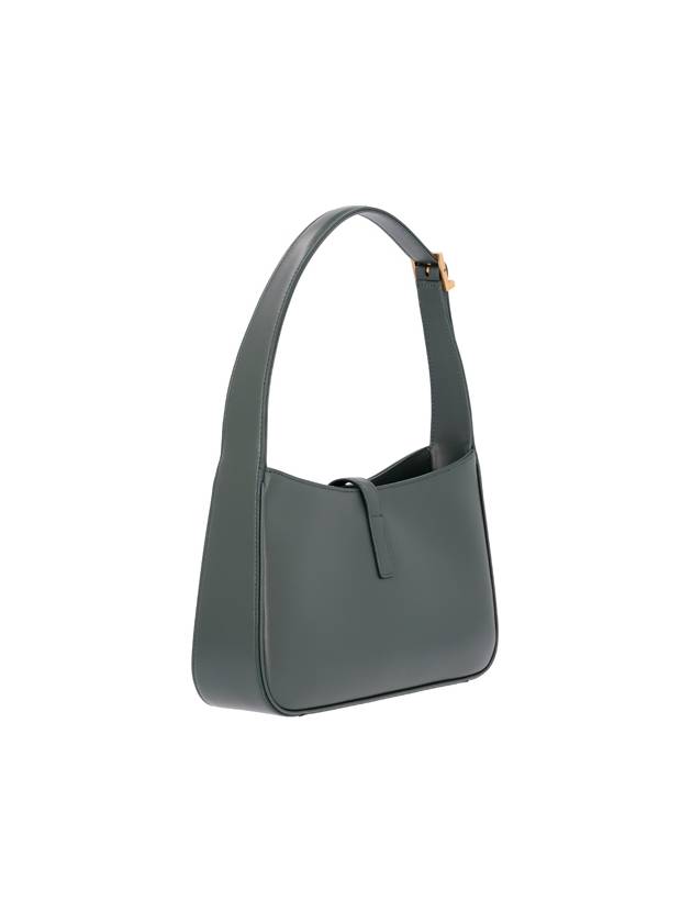 Saint Laurent Le 5 A 7 Smooth Leather Hobo Shoulder Bag Dark Green