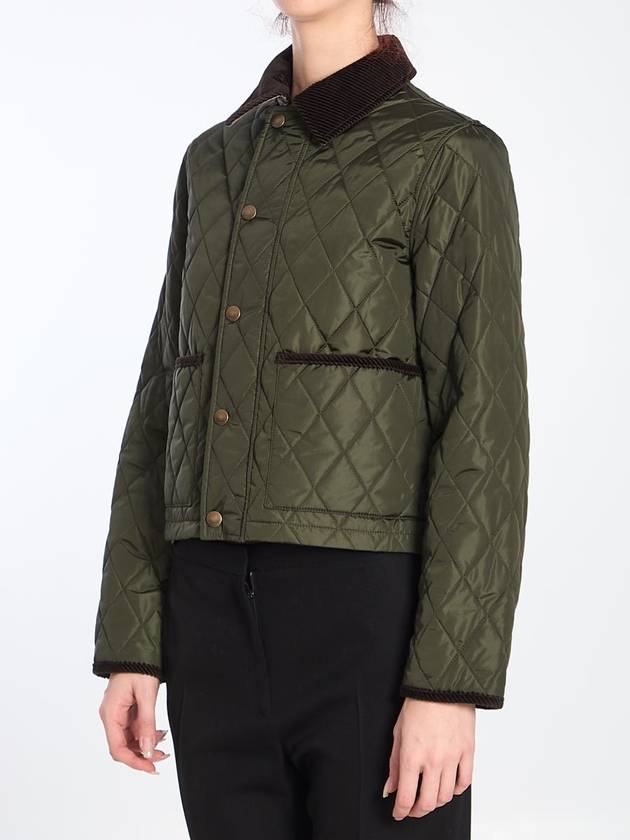 Burberry Cropped Quilted Nylon Jacket Shale Brush