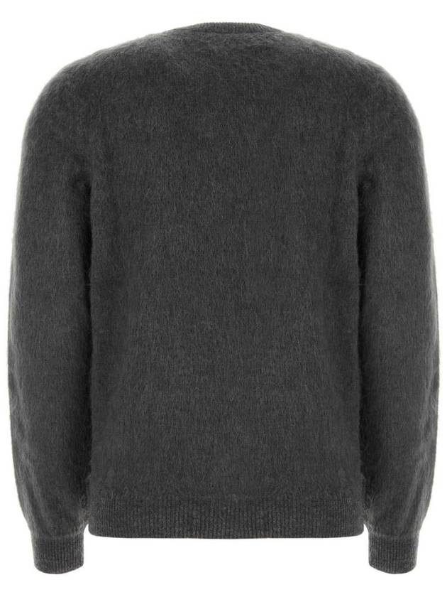 Fendi Crew Neck Alpaca Pullover Knit Top Grey