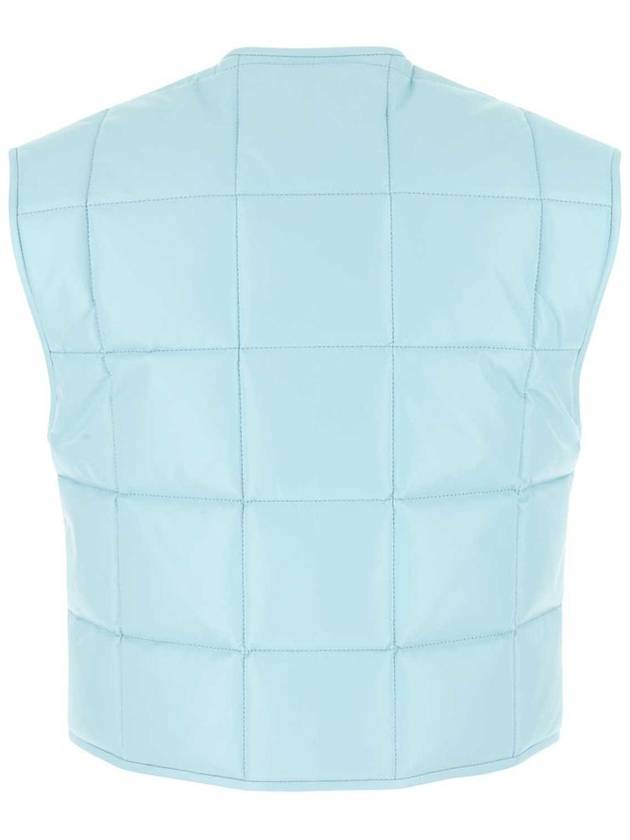 Bottega Veneta Nappa leather padded vest light blue