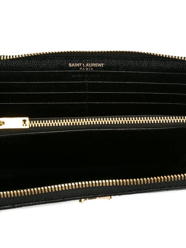 Saint Laurent Matelasse Monogram Zipper Around Long Wallet Black