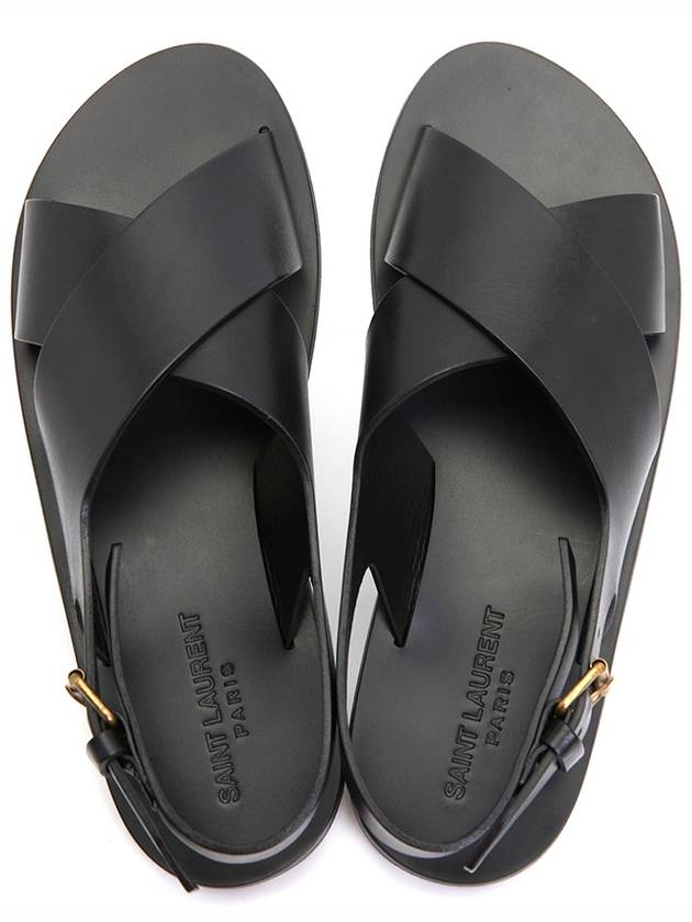 Saint Laurent Mojave Cross Strap Sandals Black