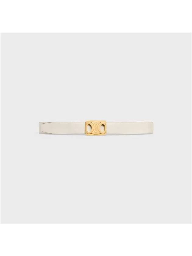 CELINE Frame Triomphe Reversible Medium Belt Light Burgundy White