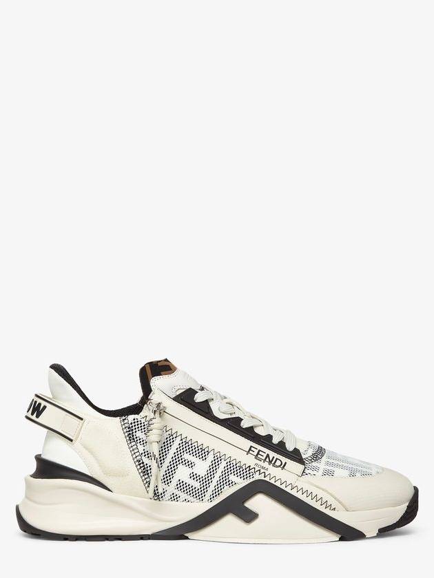 Fendi Flow FF Motif Leather Low Top Sneakers White