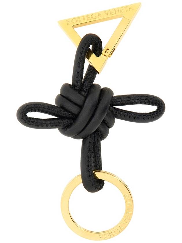 Bottega Veneta Triangle Nappa Key Holder Black