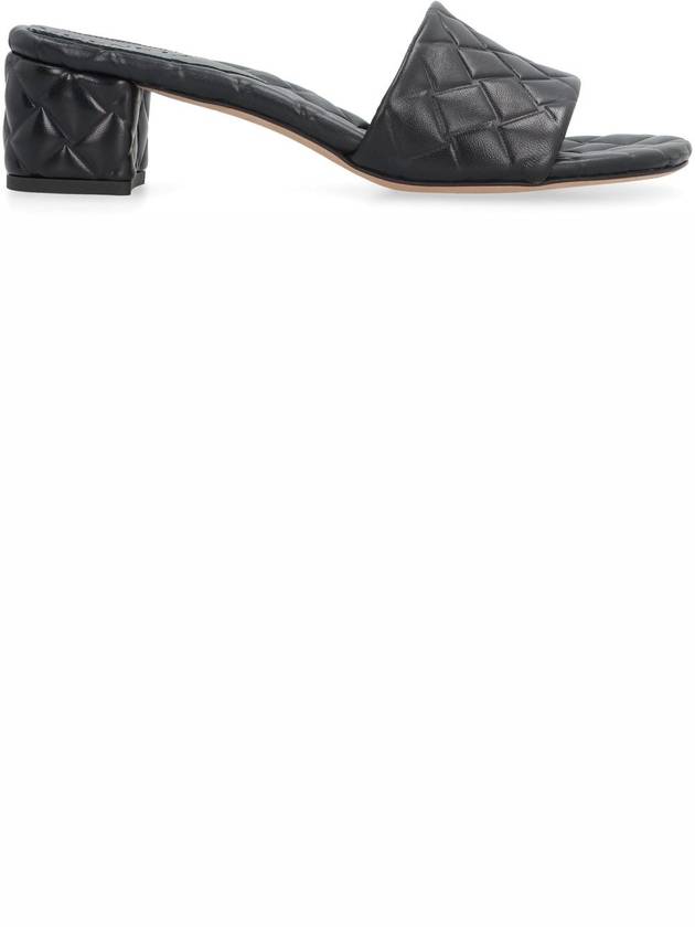 Bottega Veneta Amy Intrecciato Motif Leather Mule Heel Black