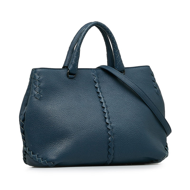 Bottega Veneta Tote Bag in Calf Leather Navy Ladies