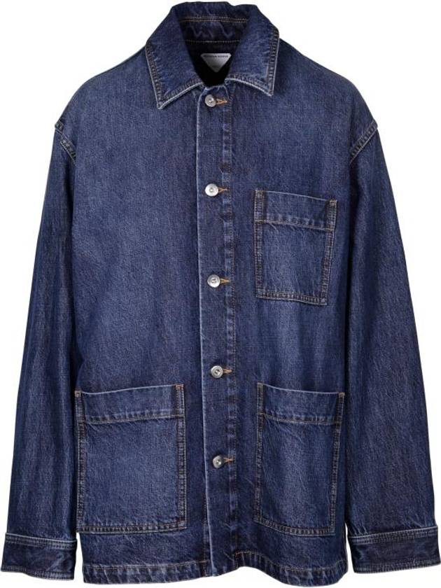 Bottega Veneta Washed Medium Denim Jacket Mid Blue