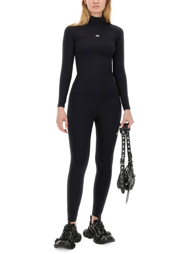 Balenciaga reflective logo leggings black