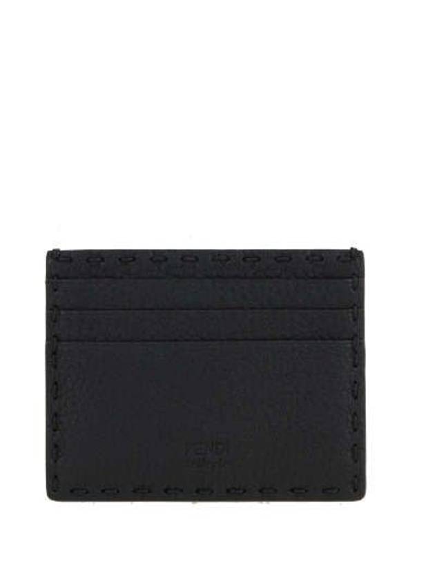 Fendi Selleria Leather Card Wallet Black