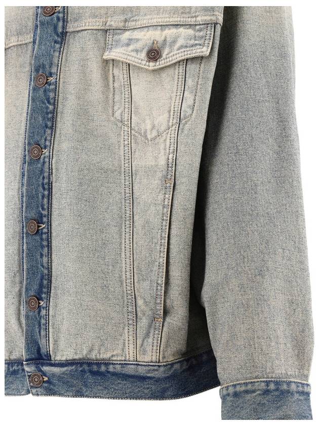 Balenciaga Oversized Washed Denim Jacket Blue