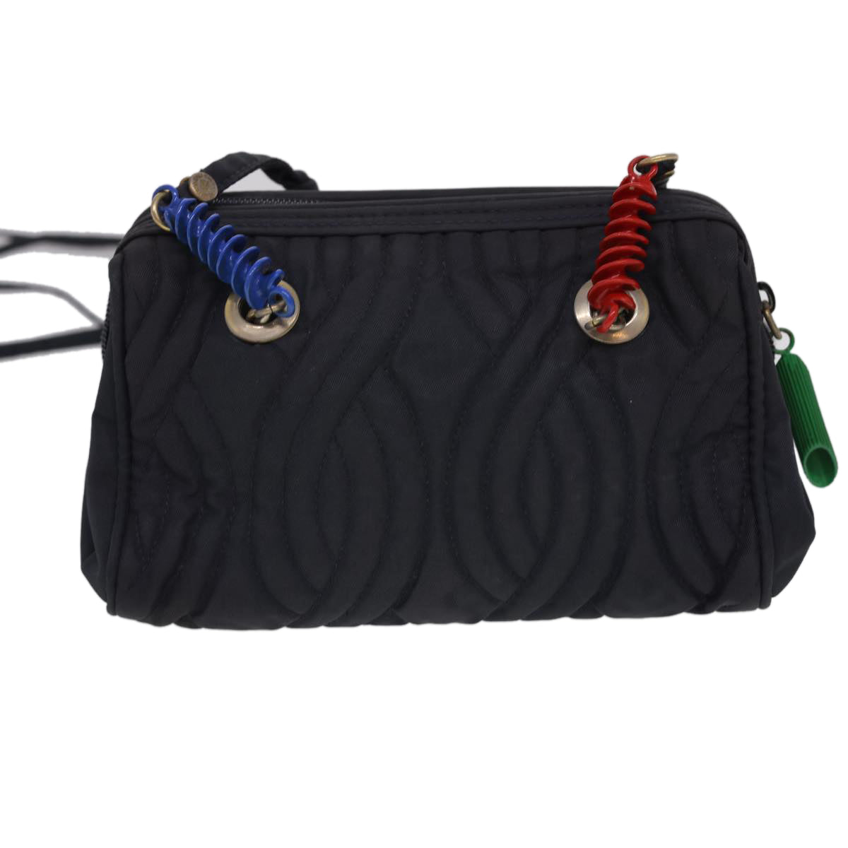 FENDI Shoulder Bag Nylon Black Multicolor 40084