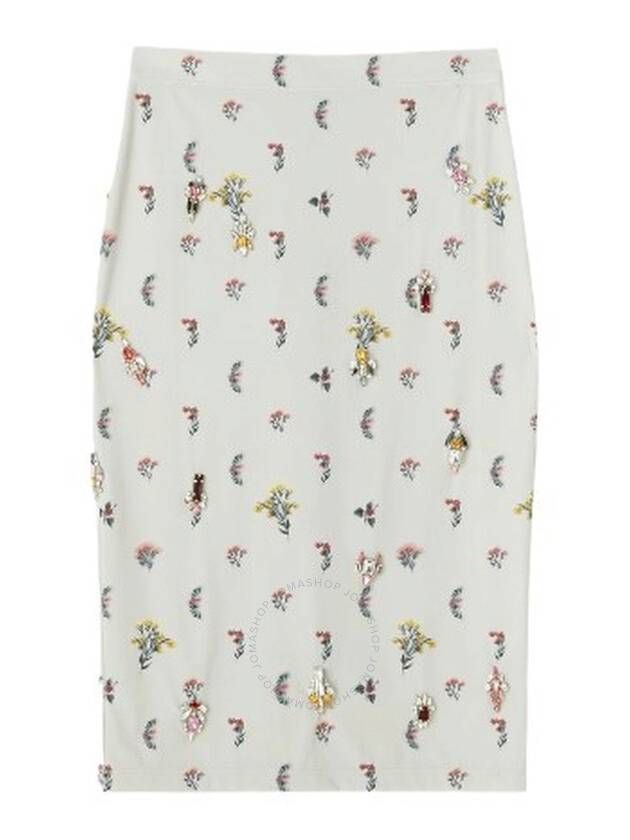 Burberry Burberry Ladies Stretch Jersey Crystal Floral Print Pedra Pencil Skirt, Brand Size 2 (US Size 0)