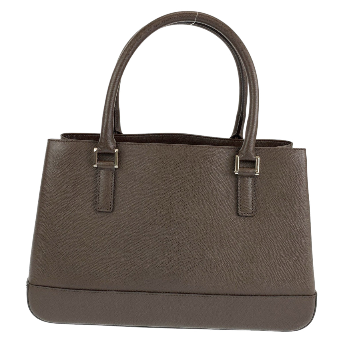 Burberry Brown Leather Checkered Tote Bag