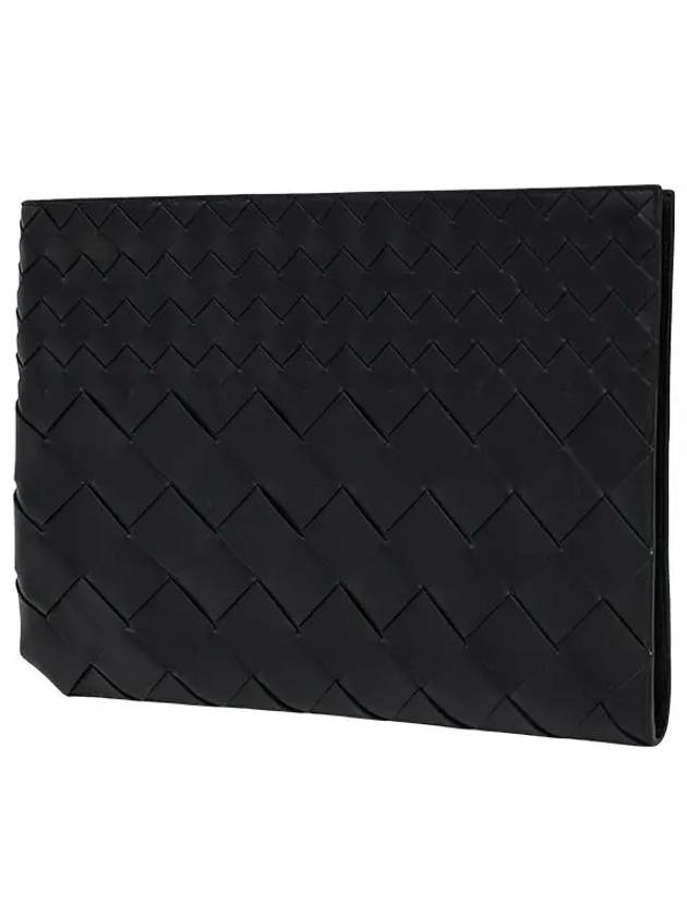 Bottega Veneta Intrecciato Clutch Bag Black