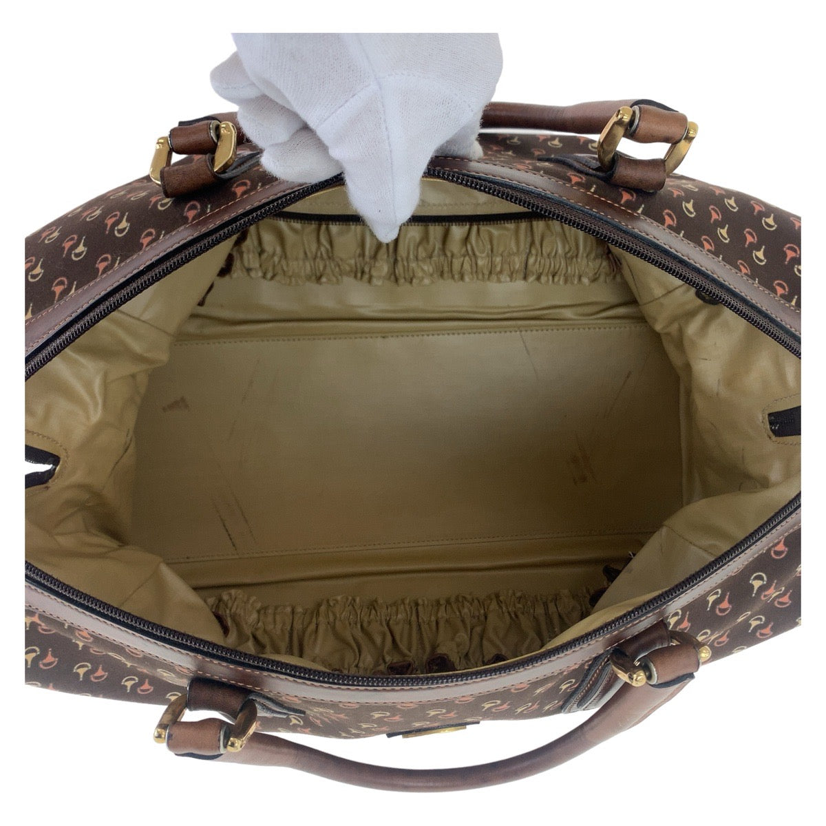 Gucci Nylon/Leather Horsebit 2way Bag 407174