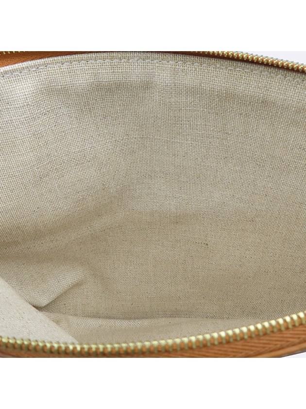 CELINE Celine 10E632CO8 Ivoric Color Fabric Canvas Logo Small Clutch Wrist Strap