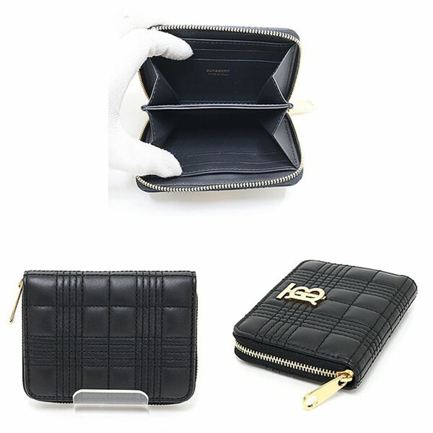 Burberry pink yellow Quilting Leather Wallet (Bi-Fold) ()