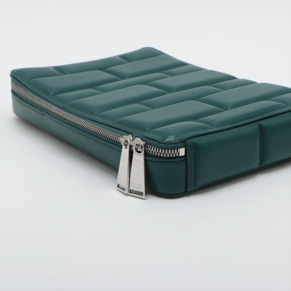 Bottega Veneta Block Leather Shoulder Bag Blue Green