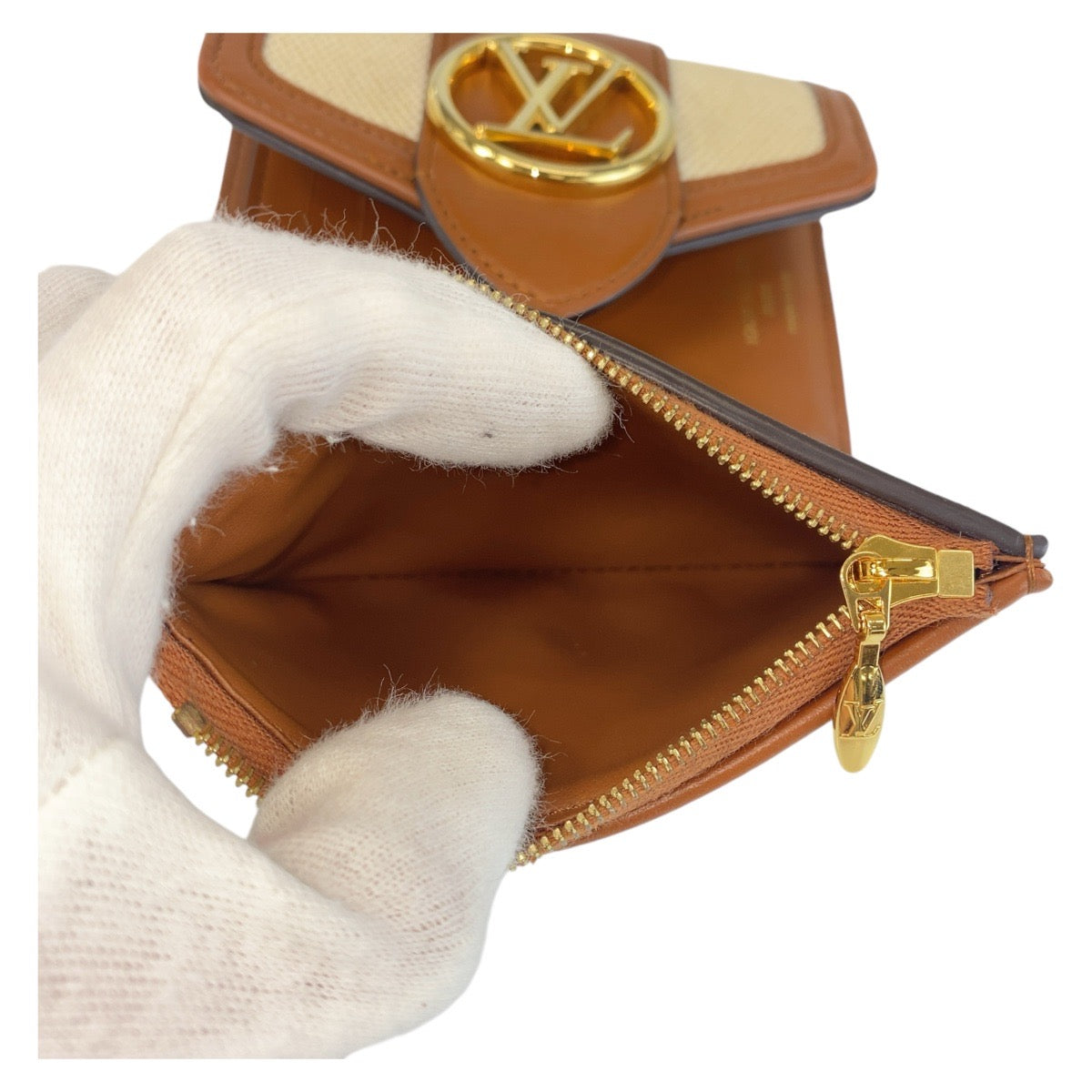 Louis Vuitton Canvas/Leather Compact Wallet M81393