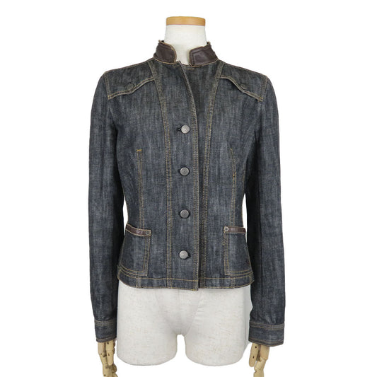 Burberry Denim Leather Jacket Black 38