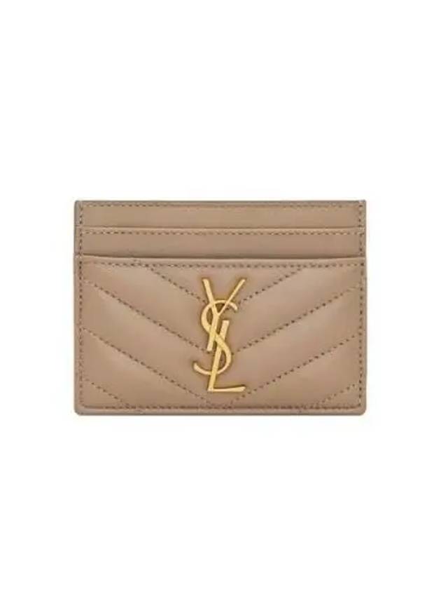 Saint Laurent Cassandre Matelasse Lambskin Card Wallet Dusty Grey
