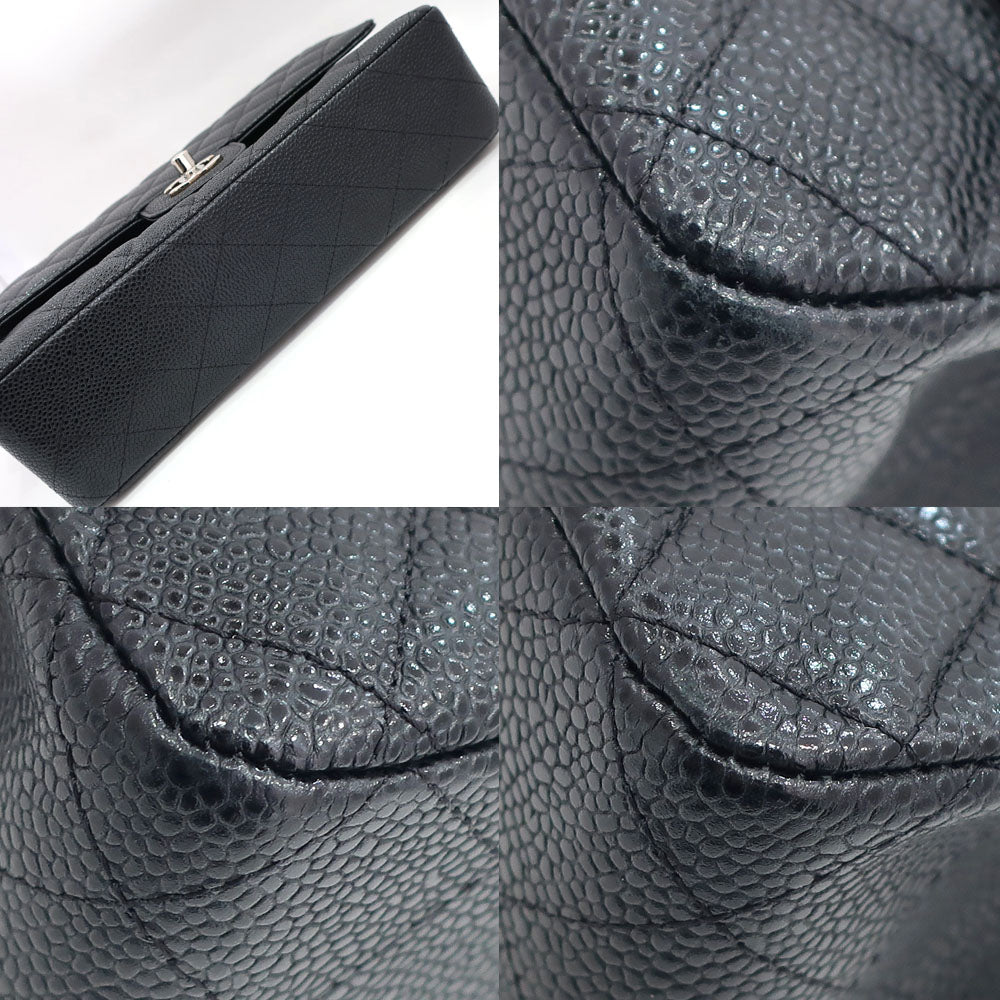 Chanel Bag Matrasse 25 A01112 Chain Shoulder CC Mark W Flap Caviar S BK/SV G Women 19th Eight-digit Bag Box