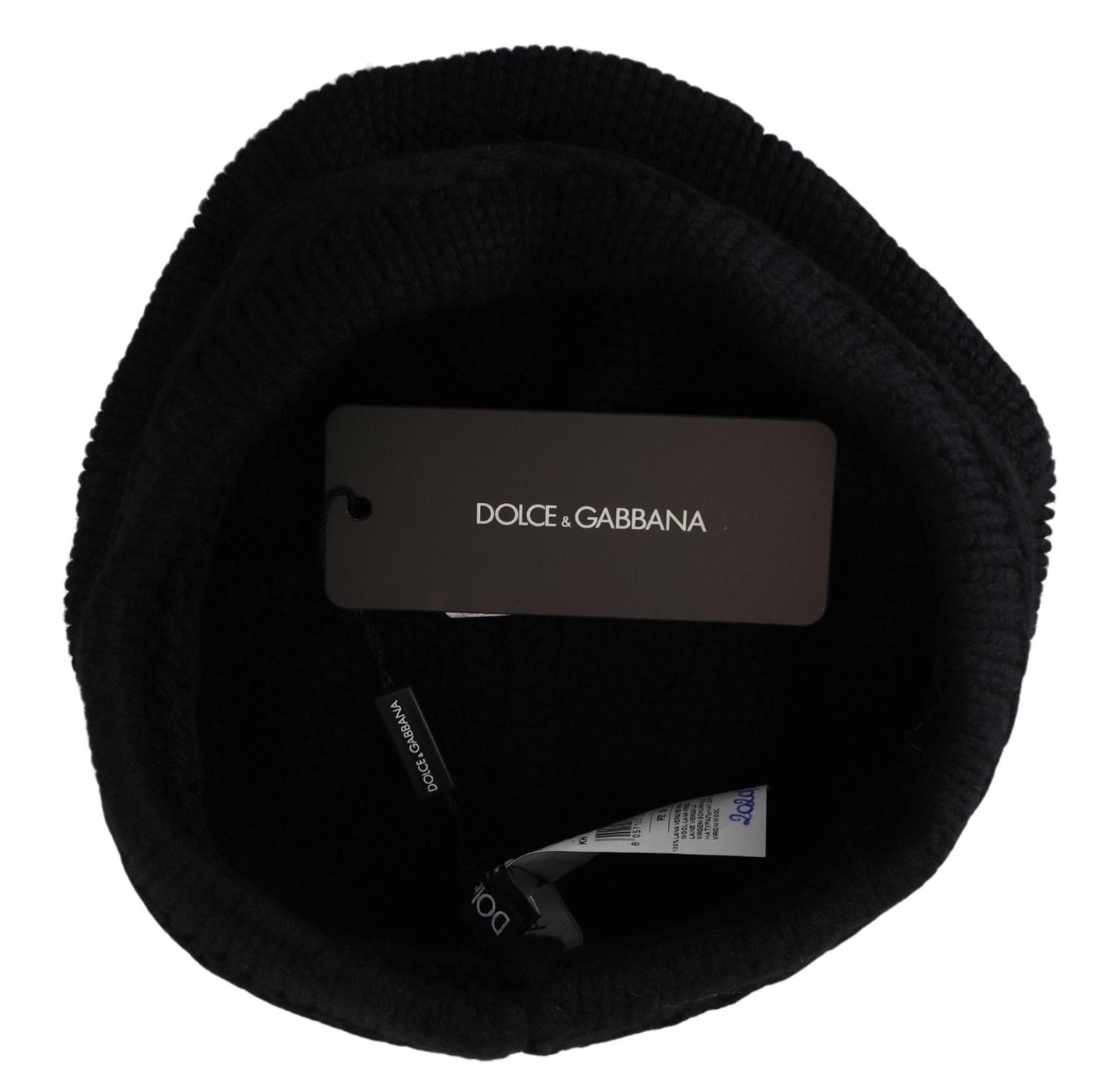 Dolce & Gabbana Black Virgin Wool Women Winter Beanie Cap Women's Hat