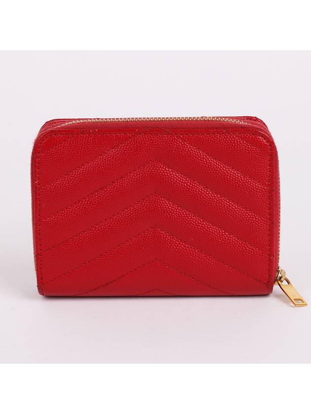 Saint Laurent YSL gold plated red women s wallet 403723