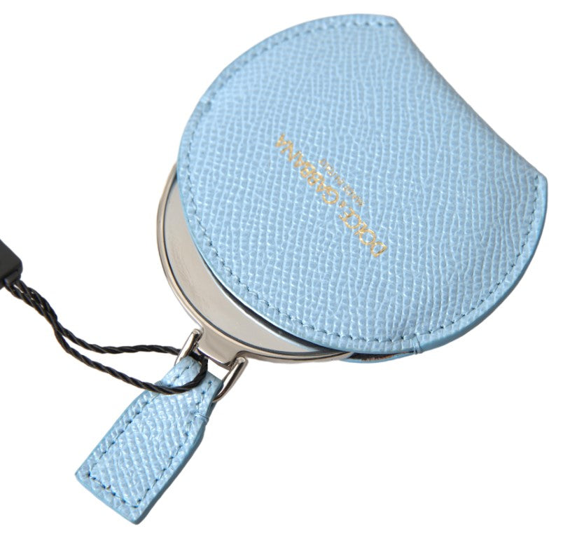 Dolce & Gabbana Light Blue Calfskin Leather Mirror Women's Holder