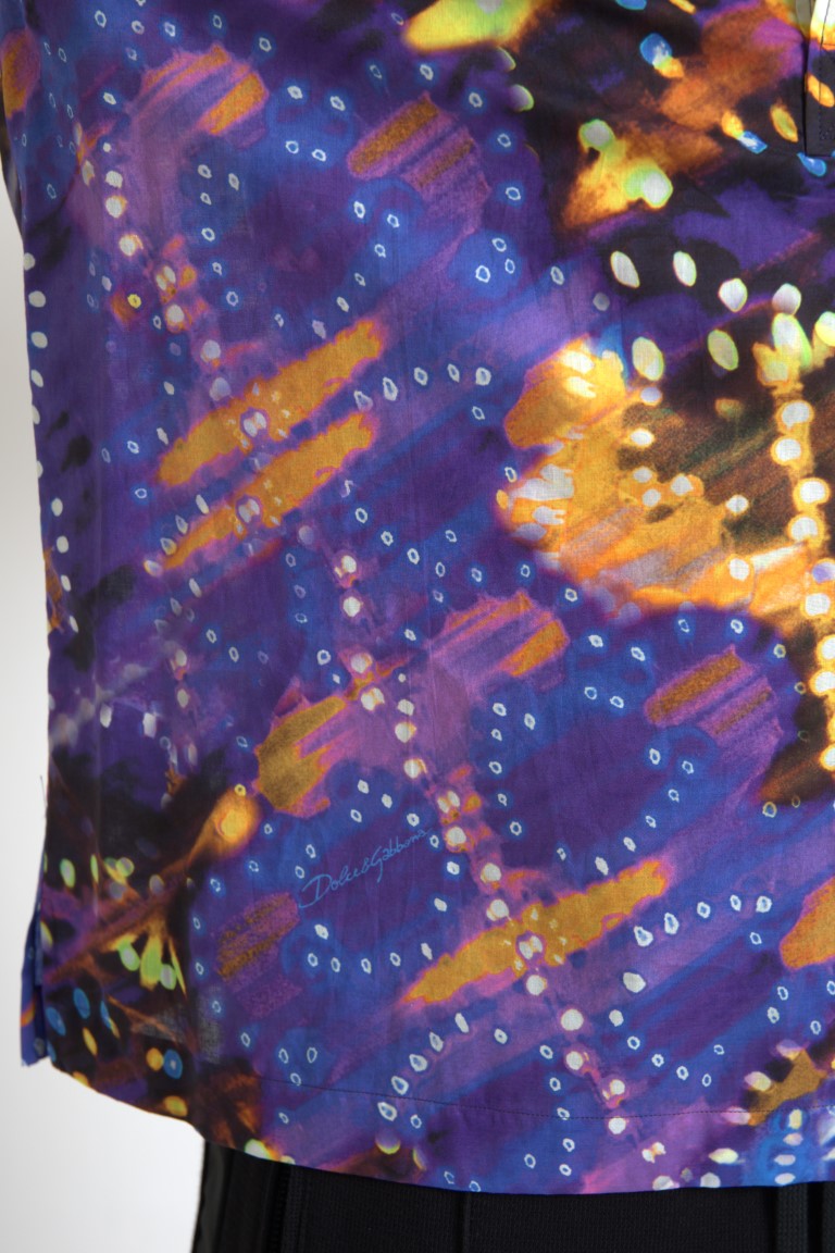 Dolce & Gabbana Luminaire Print Cotton Polo Top Men Men's Shirt