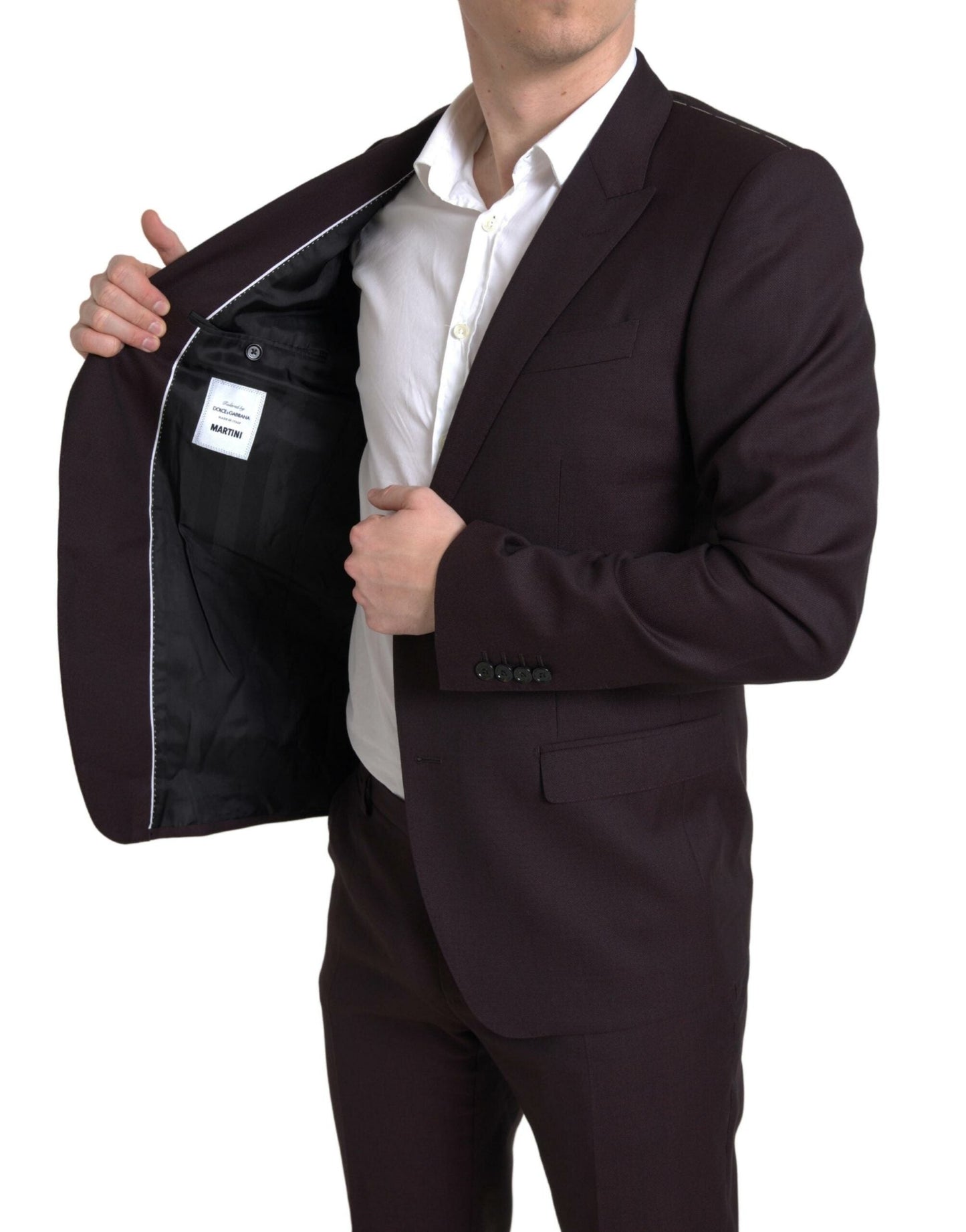 Dolce & Gabbana Maroon 2 Piece Single Breasted MARTINI Men's Suit