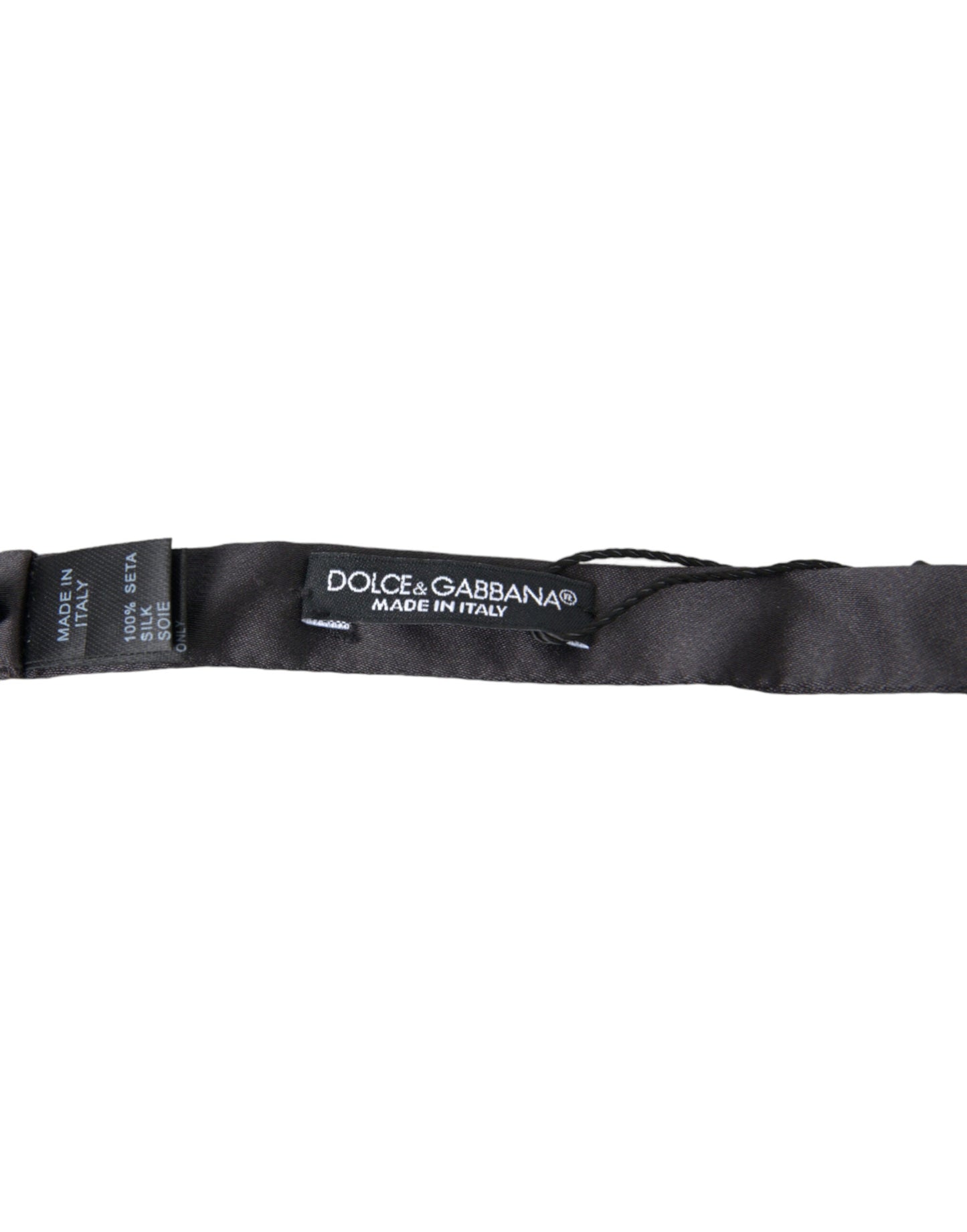 Dolce & Gabbana Dark Gray Silk Adjustable Neck Men Papillon Bow Men's Tie