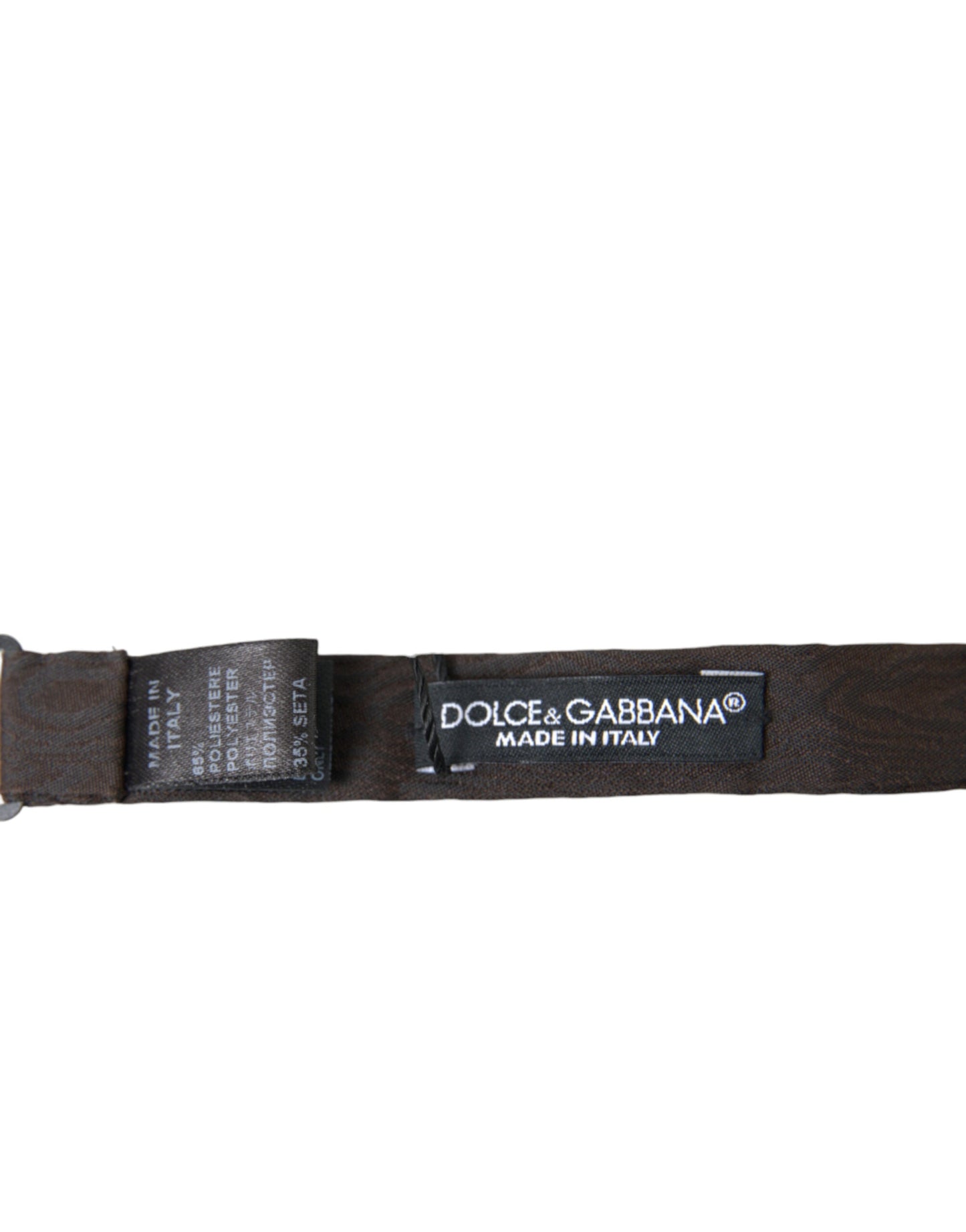 Dolce & Gabbana Brown Polyester Silk Adjustable Neck Men Papillon Bow Men's Tie