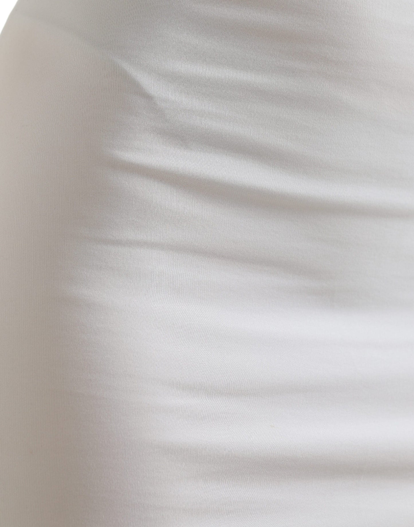 Dolce & Gabbana White Viscose High Waist Pencil Cut Mini Women's Skirt