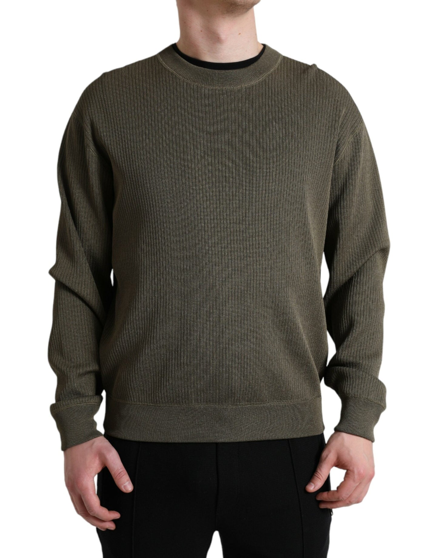 Dolce & Gabbana Green Viscose Crew Neck Men Pullover Men's Sweater