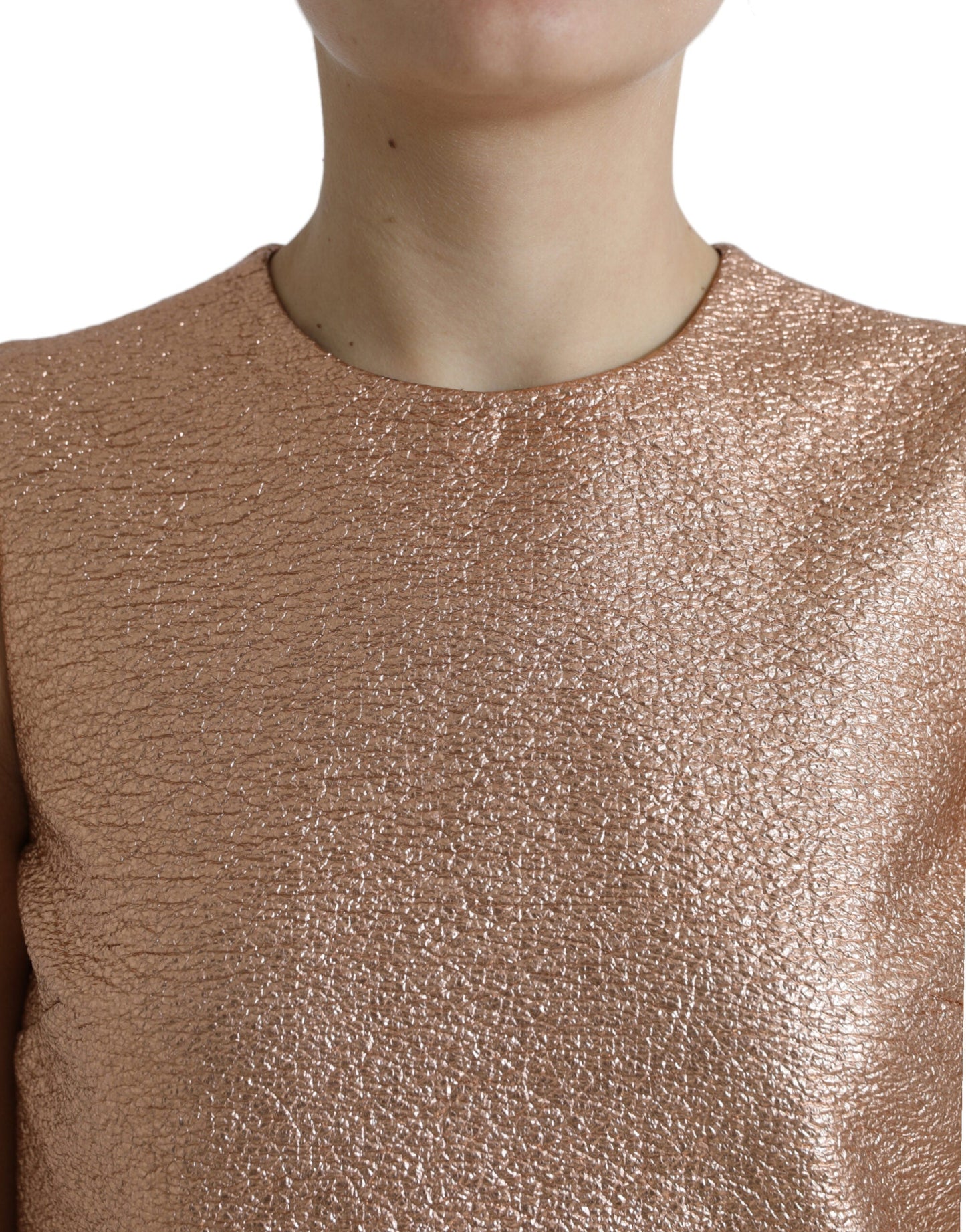 Dolce & Gabbana Pink Jacquard Sleeveless Shift Mini Women's Dress