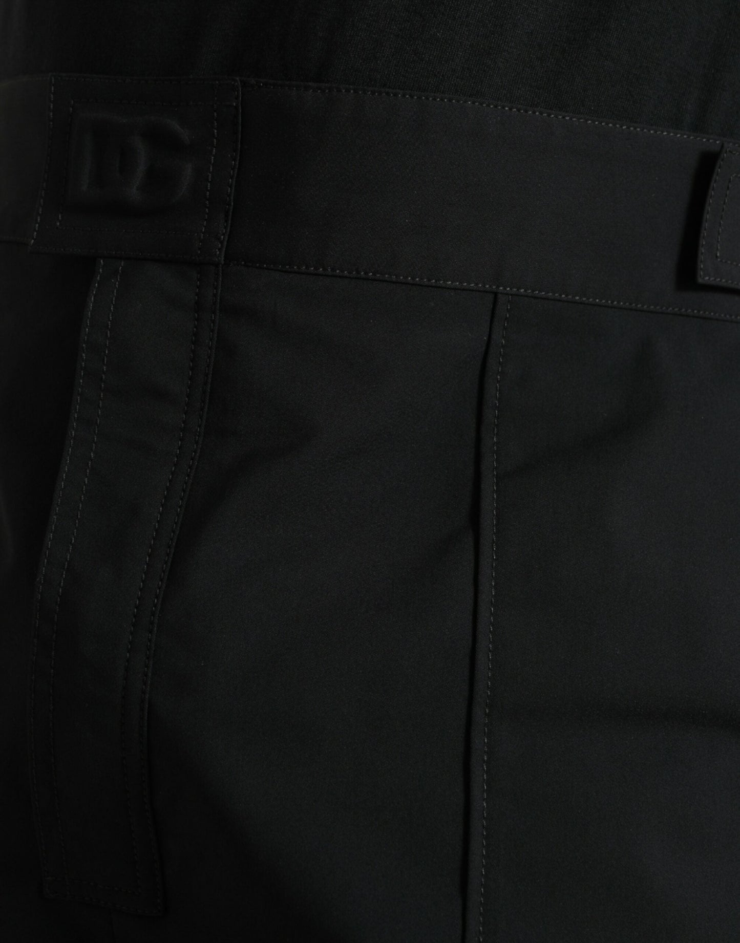 Dolce & Gabbana Black Polyester Logo Straight Men's Pants