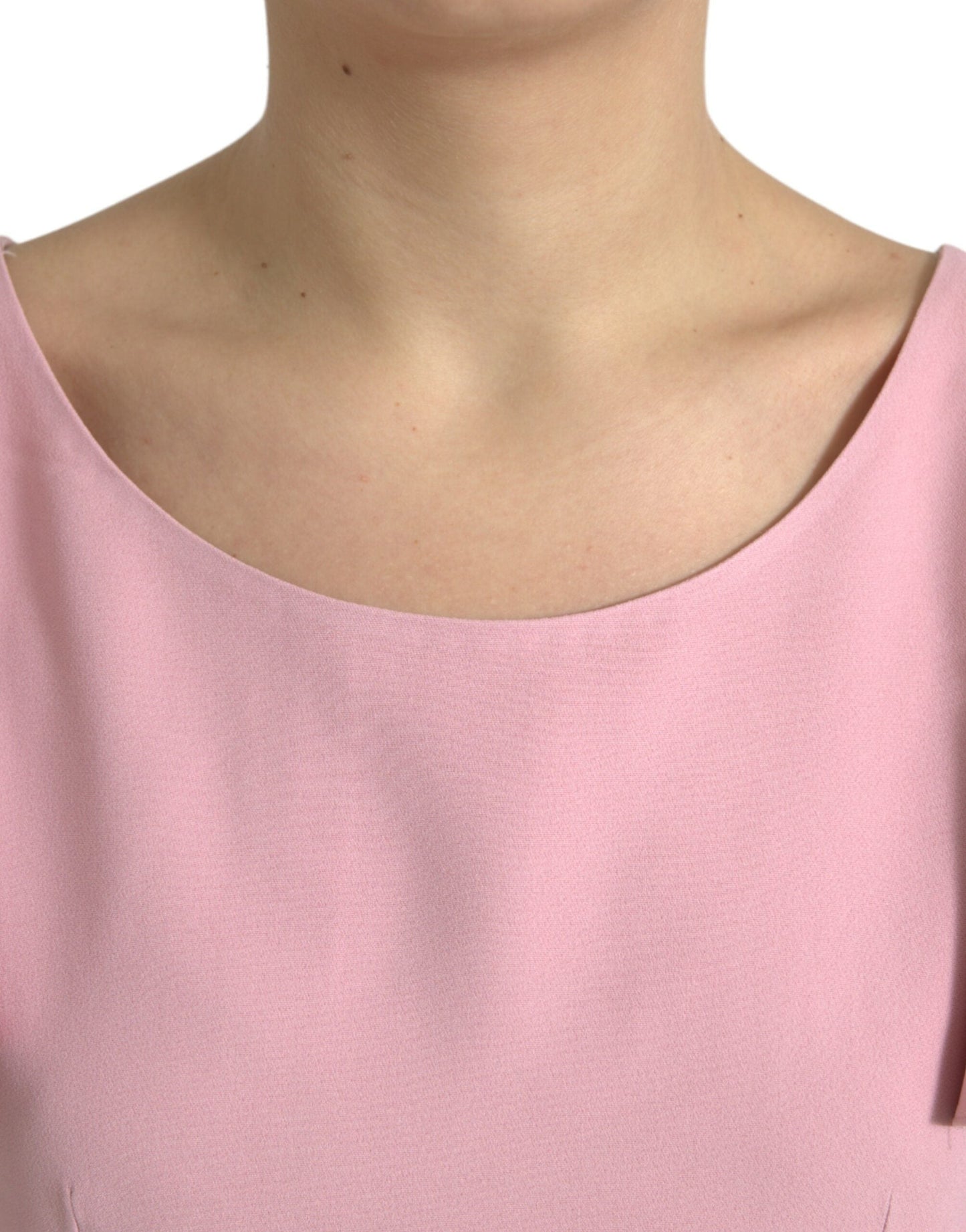 Dolce & Gabbana Pink Short Sleeves Round Neck Blouse Women's Top